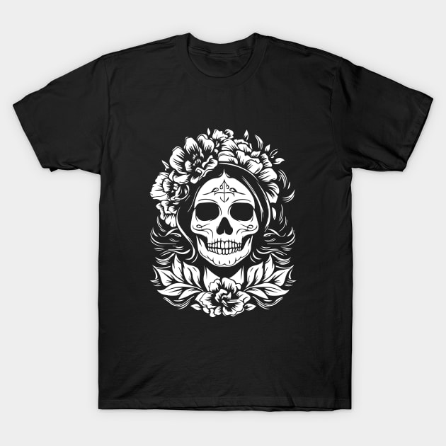 santa muerte tattoo design T-Shirt by lkn